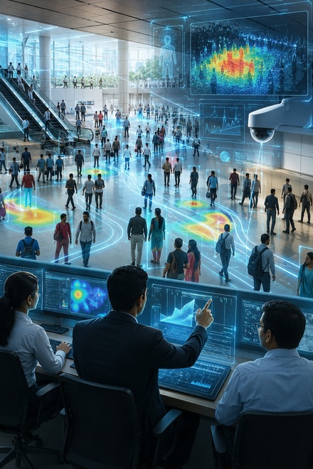 AI crowd analytics and people movement monitoring