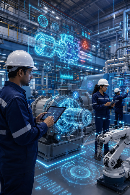 Predictive maintenance AI for industrial equipment monitoring and service planning