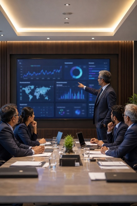 AI powered management decision views and executive insight layer